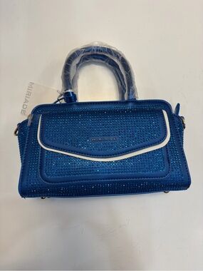 Miriade Blue Crystal-Studded Satchel